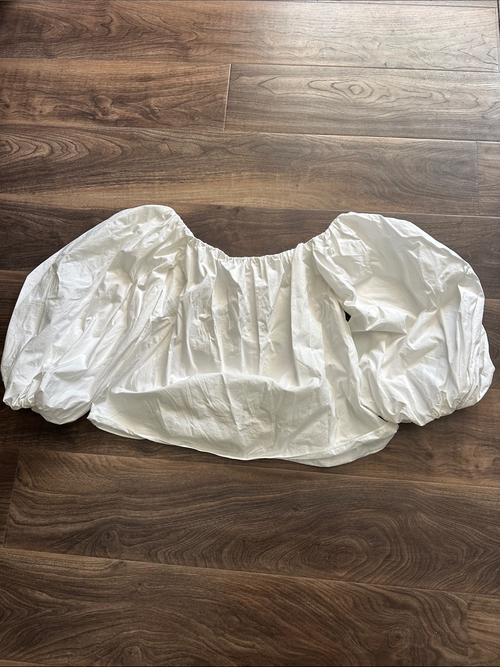 Women's White Puff Sleeve Off-Shoulder Top